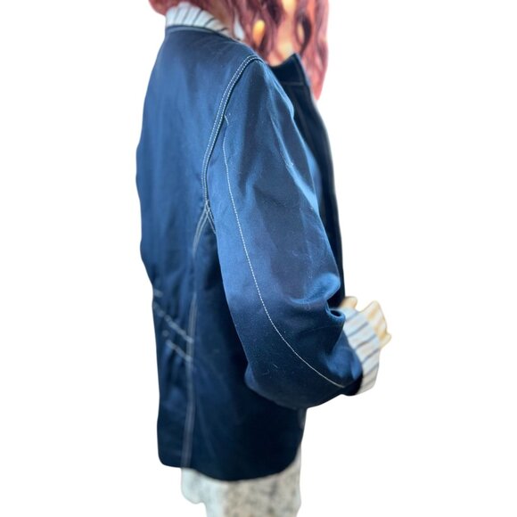 Alfred Dunner Casual Nautical Style Jacket in Navy/White Size 14 - Picture 3 of 6